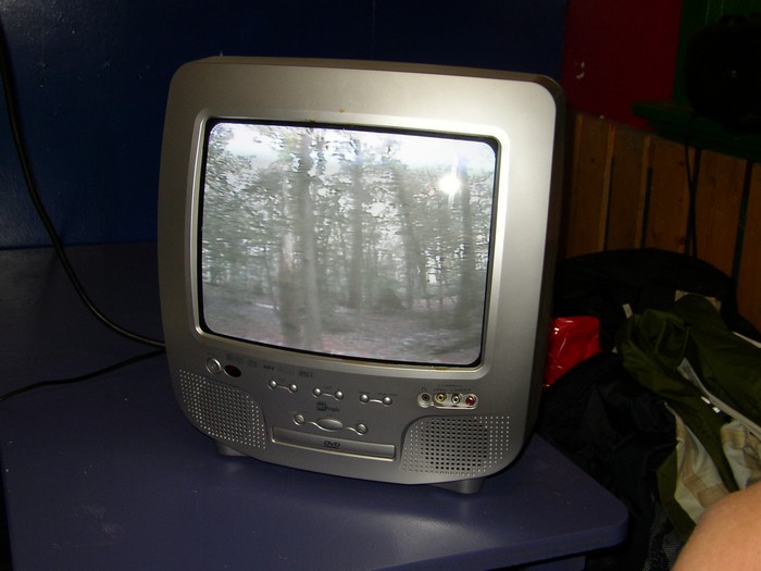Op de TV konden we alles goed volgen.