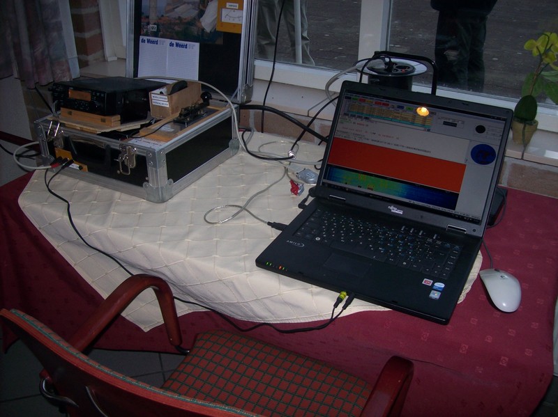 PSK station met als doel: demonstratie van de End-fed antenne.