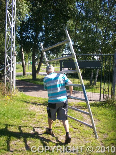 Opzetten van de hulpsteiger