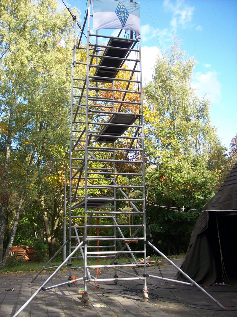 Deze keer een steiger van 10 meter hoog.
