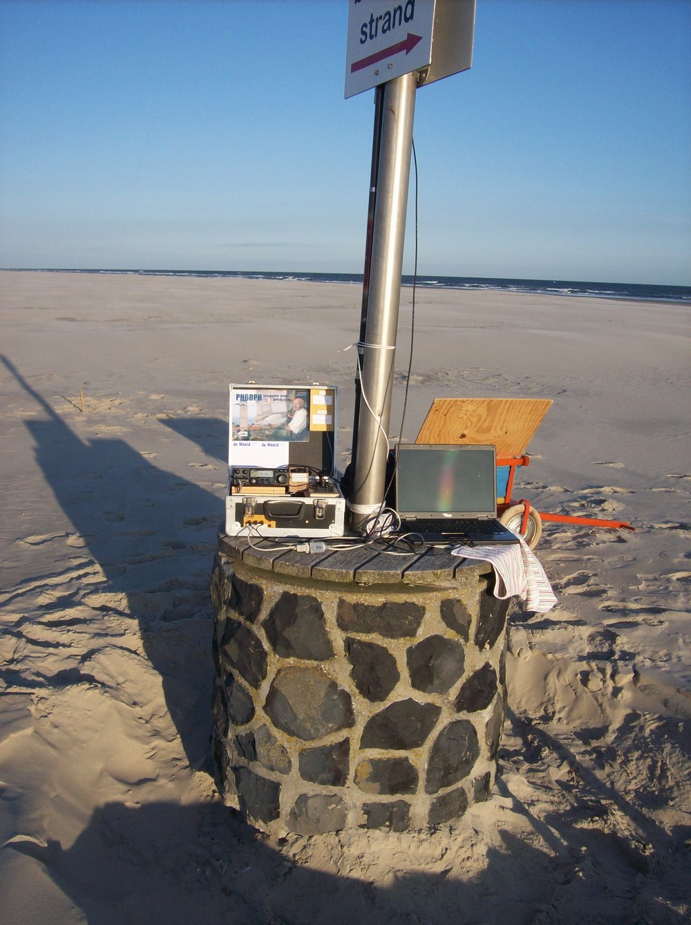 Testlokatie op het strand van Midsland